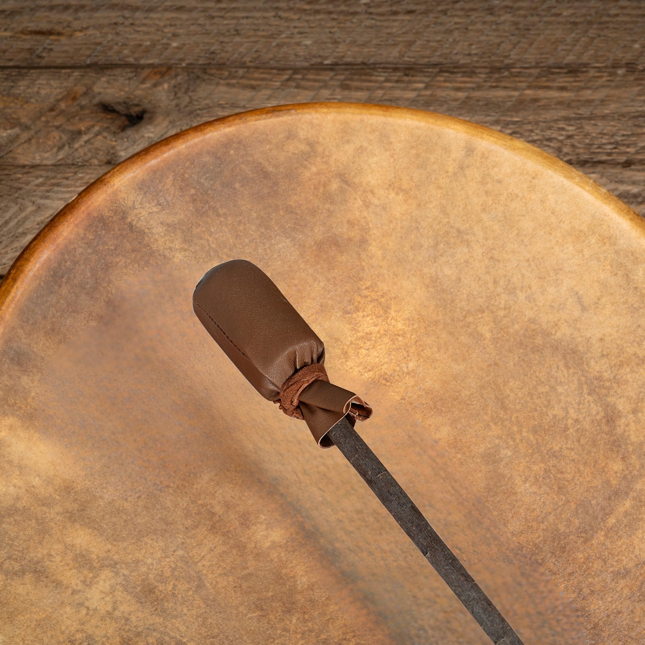 ARAW Shaman Native American Drumbeater, Drumstick Natural Wood Handle, Leather Head Beater (Red Dull)