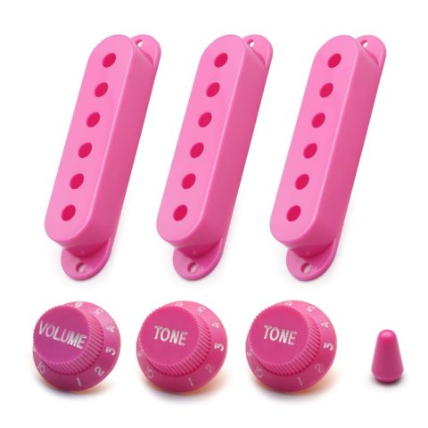 SAPHUE Guitar ST Pickup Open Cover 52/52/52 2T1V Knob Switch Knob Covers 3 Single Coil Pickup Cover Electric Guitar (Purple)