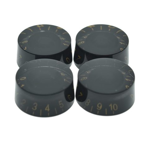 Dopro 4pcs Black with Gold Number Guitar Speed Dial Knobs Control Knob fits LP Guitar