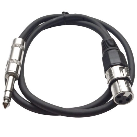 Seismic Audio – SATRXL-F2 – Black 2′ XLR Female to 1/4″ TRS Patch Cable
