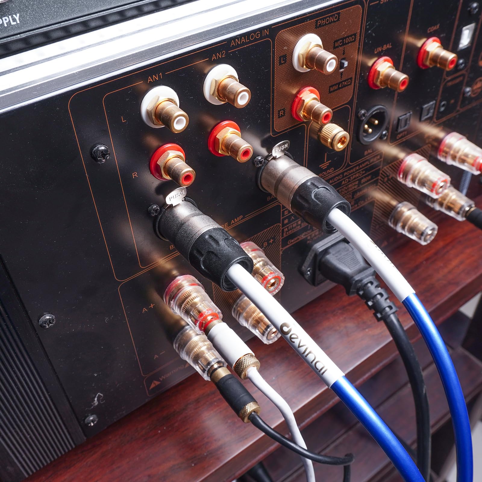 Devinal HiFi XLR Male to Right Angle 1/4 inch TRS Cable