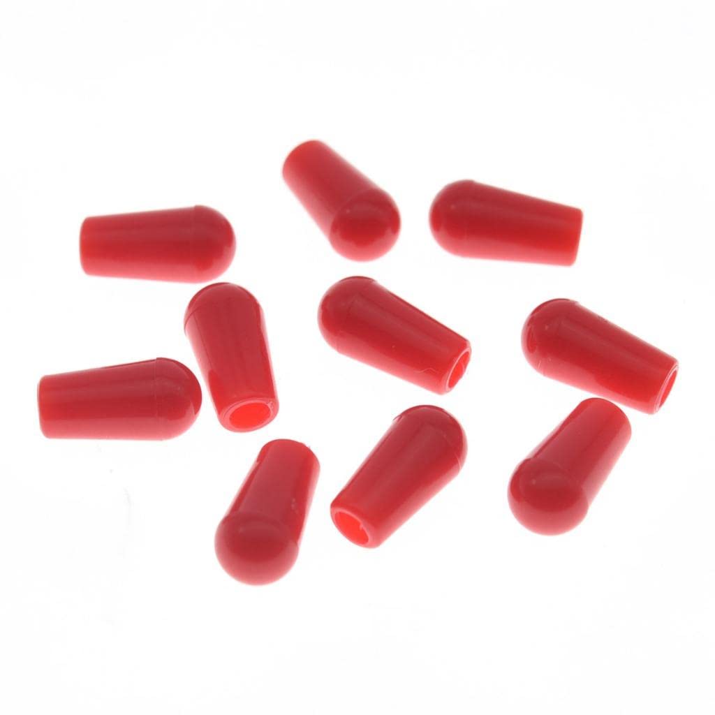 Dopro 10-Pack American #8-32 Thread 3-Way Toggle Switch Cap Tip Knob for USA Les Paul Pickup Selector/Switchcraft Red