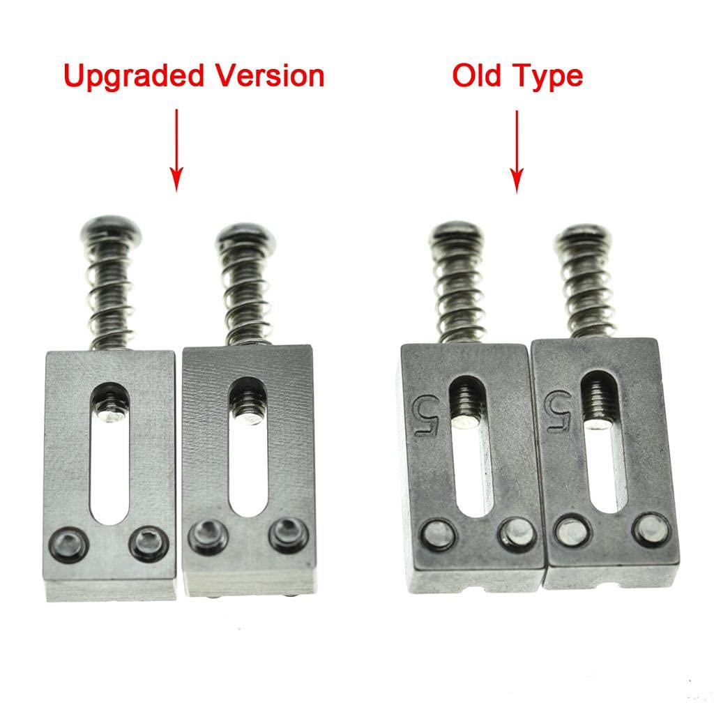 Dopro Upgraded Version Solid Stainless Steel Guitar Bridge Saddles 10.5mm for Stratocaster or Telecaster
