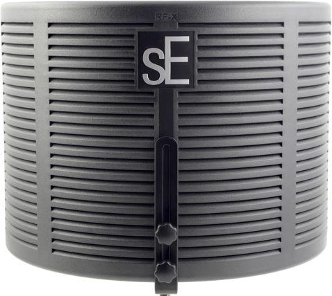 sE Electronics RF-X Reflexion Filter – Portable Microphone Isolation Shield for Recording Music, Podcasts & Voice-Overs – Four-Layer Acoustic Sound Shield for Home Recording Studio Equipment (Black)