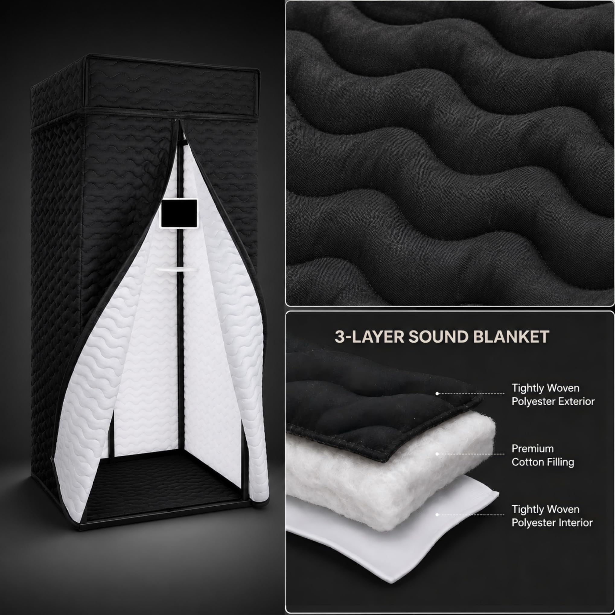 Voctent Portable Vocal Booth for Recording, Sound Booth for Home Studio