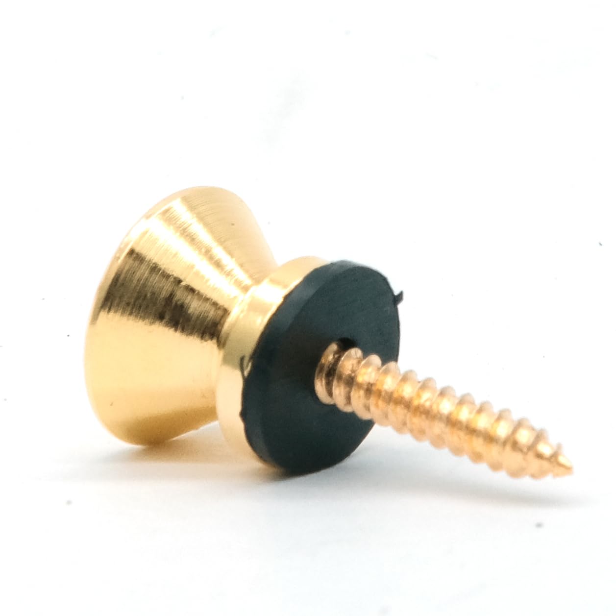 harpfeas 4PCS Metal Strap Buttons End Pins with Mounting Screws for Electric Acoustic Guitar, Bass, Ukulele (Gold)