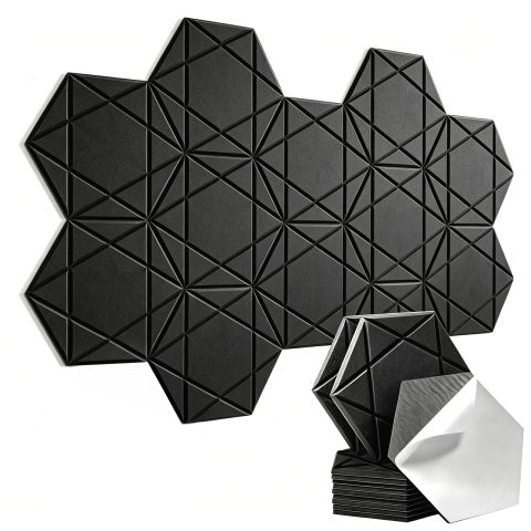 MAGICUBETIC 12 Pack Hexagon Acoustic Panels Self Adhesive Sound Proof Foam