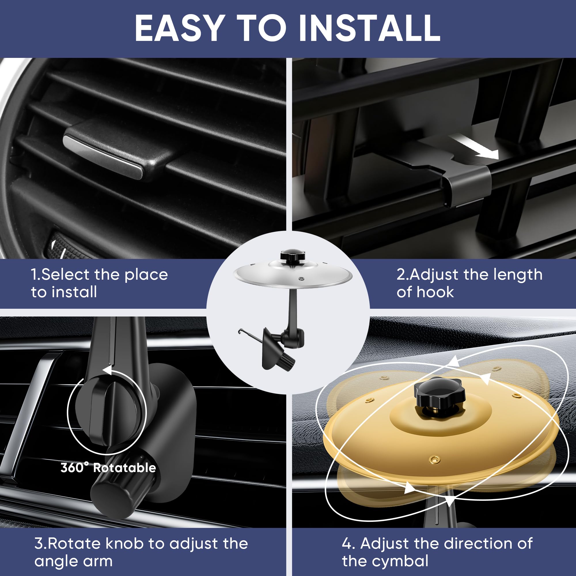 Z-stralink Car Cymbal 2pcs, Car Symbol Drum Air Vent