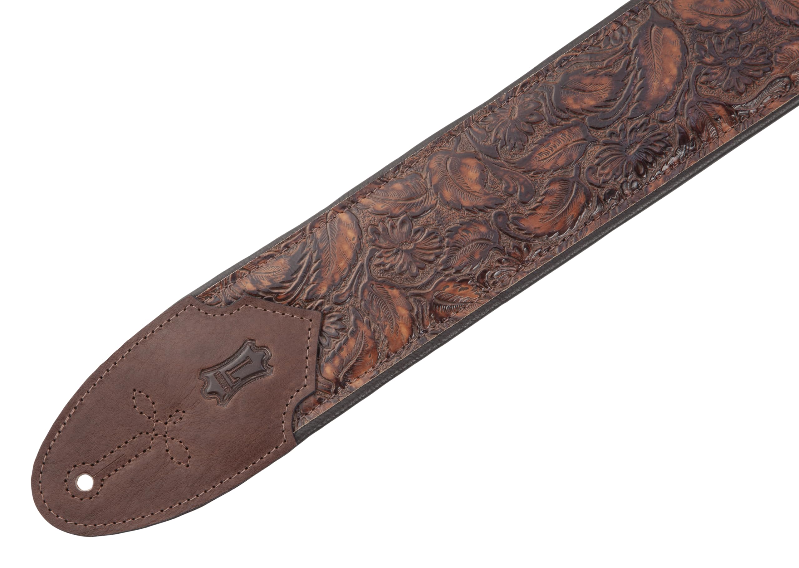 Levy’s Leathers Sundance Series 3″ Wide Embossed Leather Guitar Strap – Premium Geranium Whiskey Western Pattern, Wide & Comfortable Support (M4WP-006)