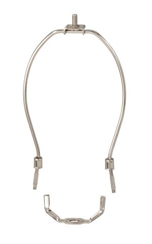 B&P Lamp® Small 6 Inch Regular Weight Lamp Shade Harp Holder for Table and Floor Lamps, Polished Nickel Finish