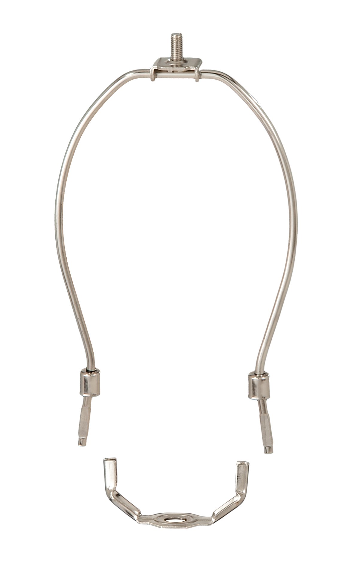 B&P Lamp® Small 6 Inch Regular Weight Lamp Shade Harp Holder for Table and Floor Lamps, Polished Nickel Finish