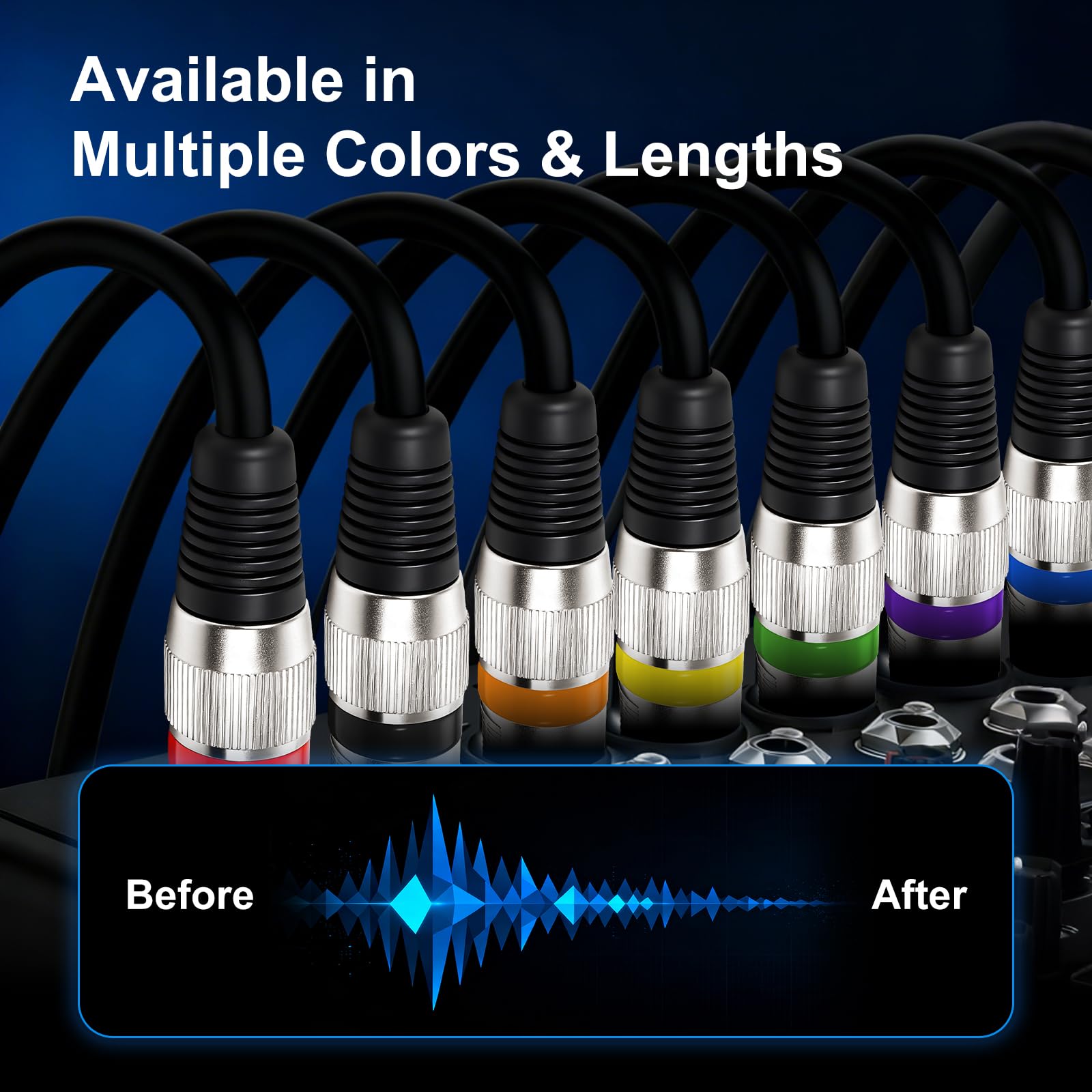 xyaudio Balanced XLR Cable, 3ft 2 Packs, 3 Pin Male to Female Microphone Cable, XLR to XLR Mic Cable for Speaker or PA System, PVC Jacket