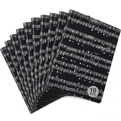 Music Folder,40‑Pocket PP Sheet Music Holder for A4 Documents Black 10Pack