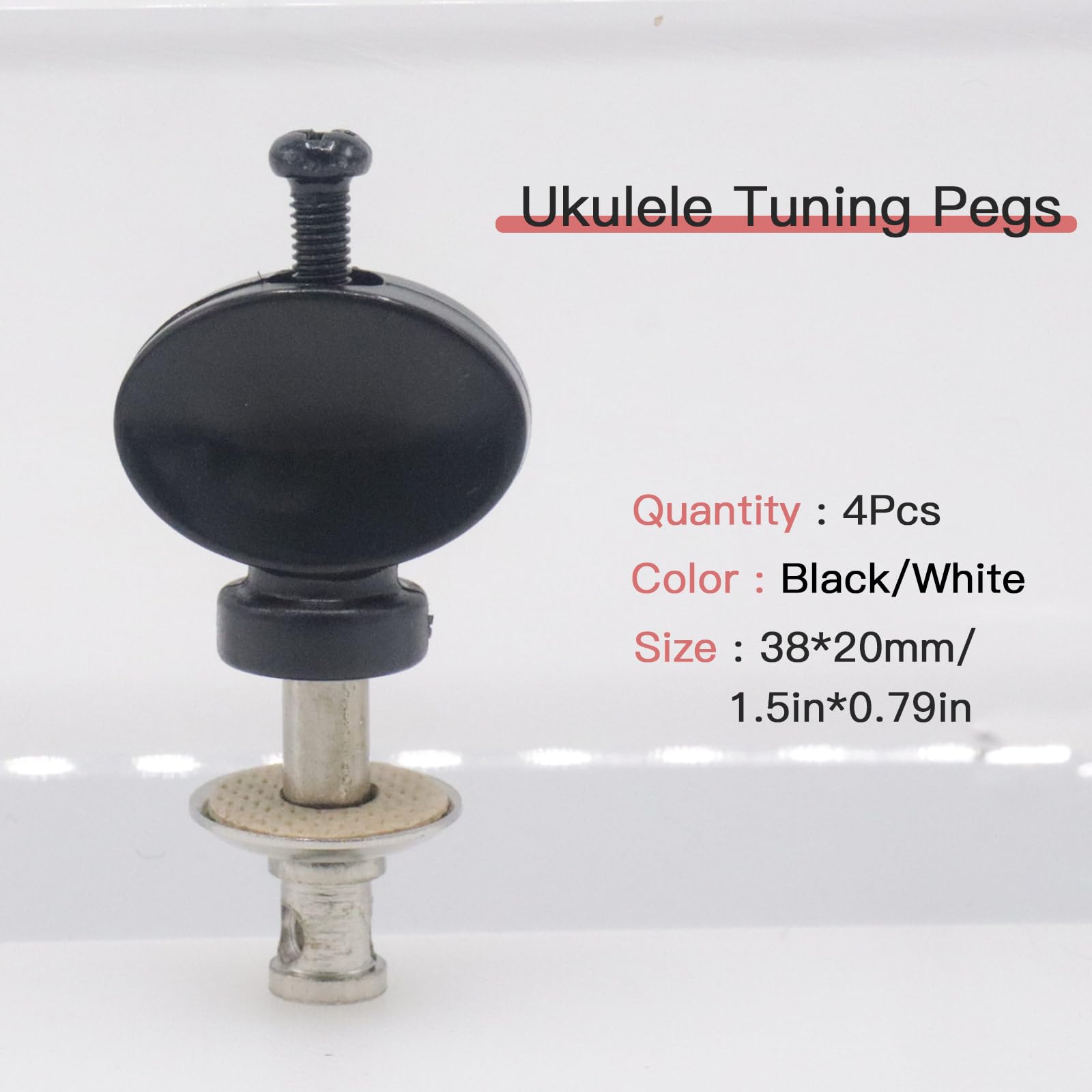 CashBeat 4Pcs Ukulele Tuning Pegs, Black Metal Machine Heads Tuners