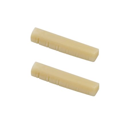 Miwayer 2 Pack 12 String Acoustic Guitar Unbleached Bone Nut, Guitar Bridge Nuts, Cut from Whole Bones, 49x6x9.2mm