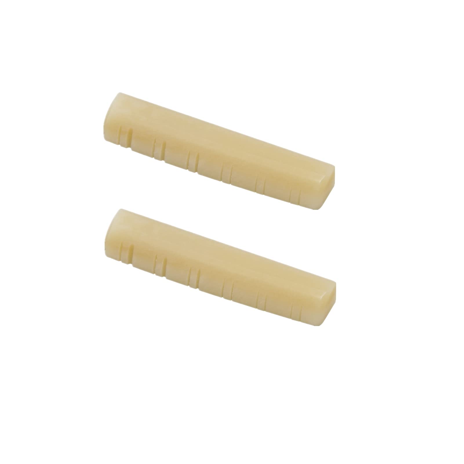 Miwayer 2 Pack 12 String Acoustic Guitar Unbleached Bone Nut, Guitar Bridge Nuts, Cut from Whole Bones, 49x6x9.2mm
