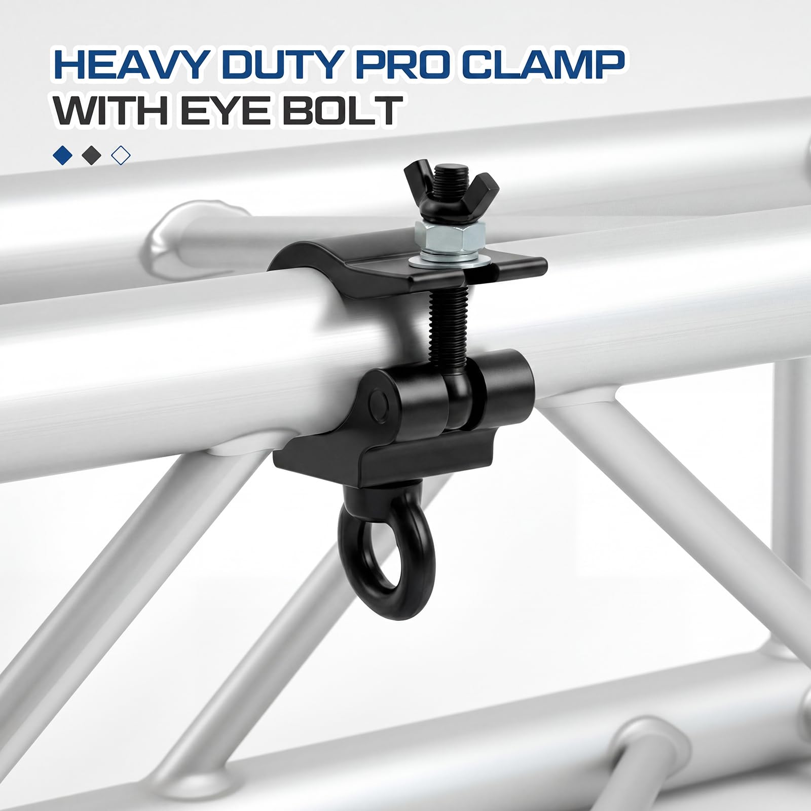Pelopy 2 Pcs 2″ Truss Clamp with Eye Bolt for 48-51mm Truss Tube, Black