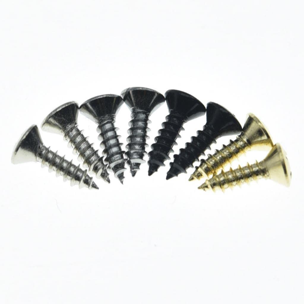 KAISH 30pcs Premium Stainless Steel #3 x 3/8″ Guitar Bass Pickguard Screws Back Plate Screw Switch Plate Screws for USA Les Paul/SG Black