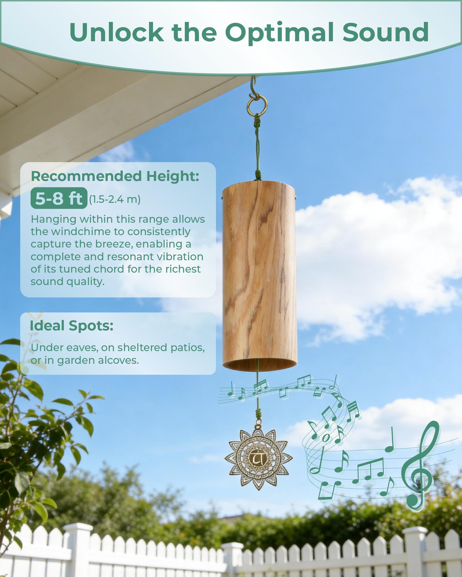 Bamboo Wind Chimes for Outside, Handmade Windchimes for Indoor and Outdoor