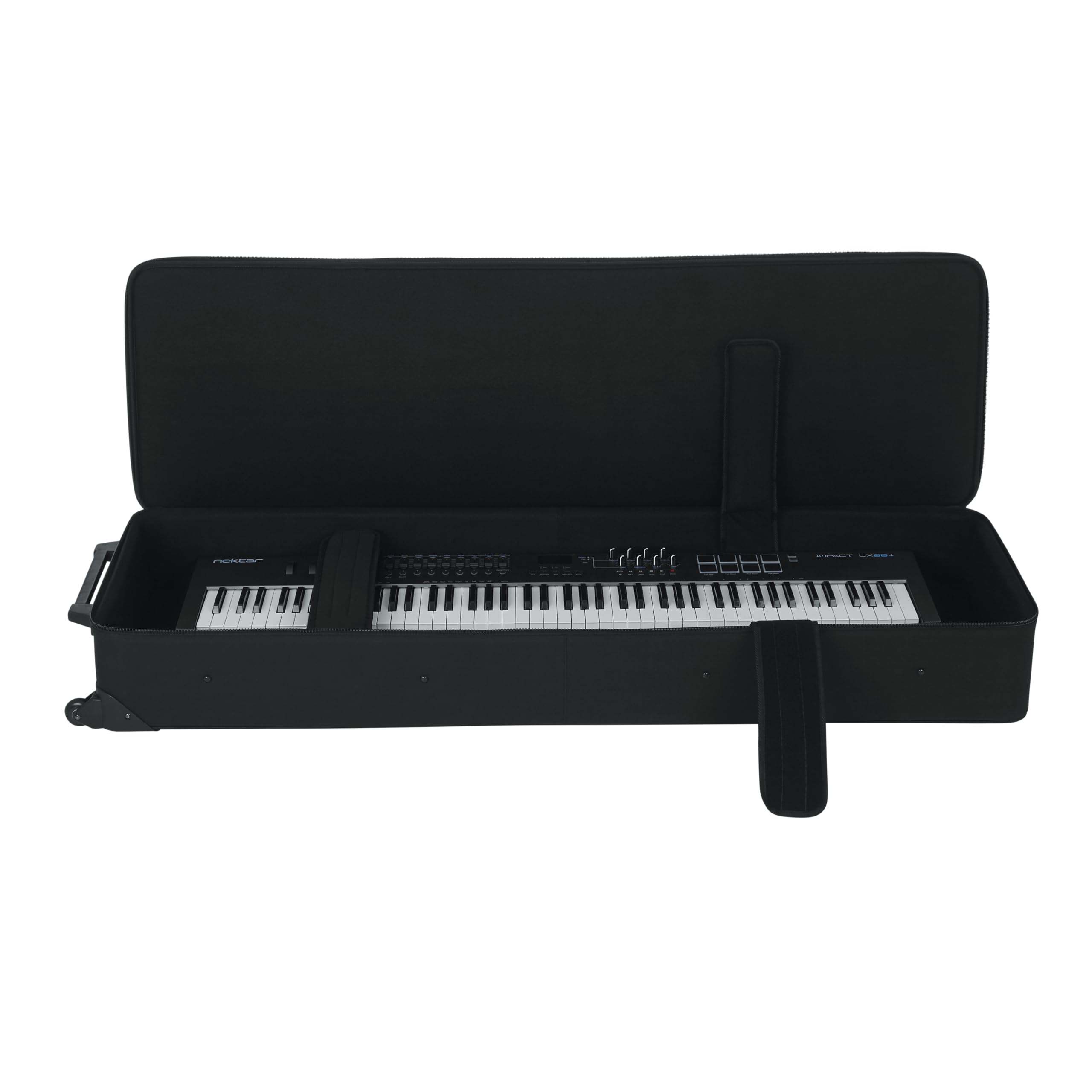 Gator Cases Lightweight Keyboard Case with Pull Handle and Wheels, Fits Slim 88-Note Keyboards (GK-88SLIM)