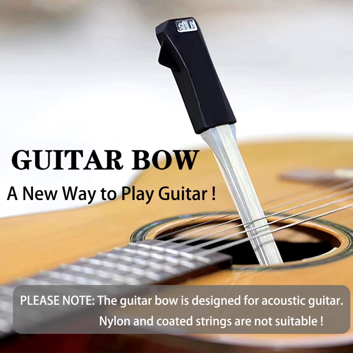 Guitar Bow – Makes Your Guitar a Cello/Violin – 2-in-1 Bow and Pick Fun and Creative Tools for Acoustic Guitar Steel Stringed Instrument
