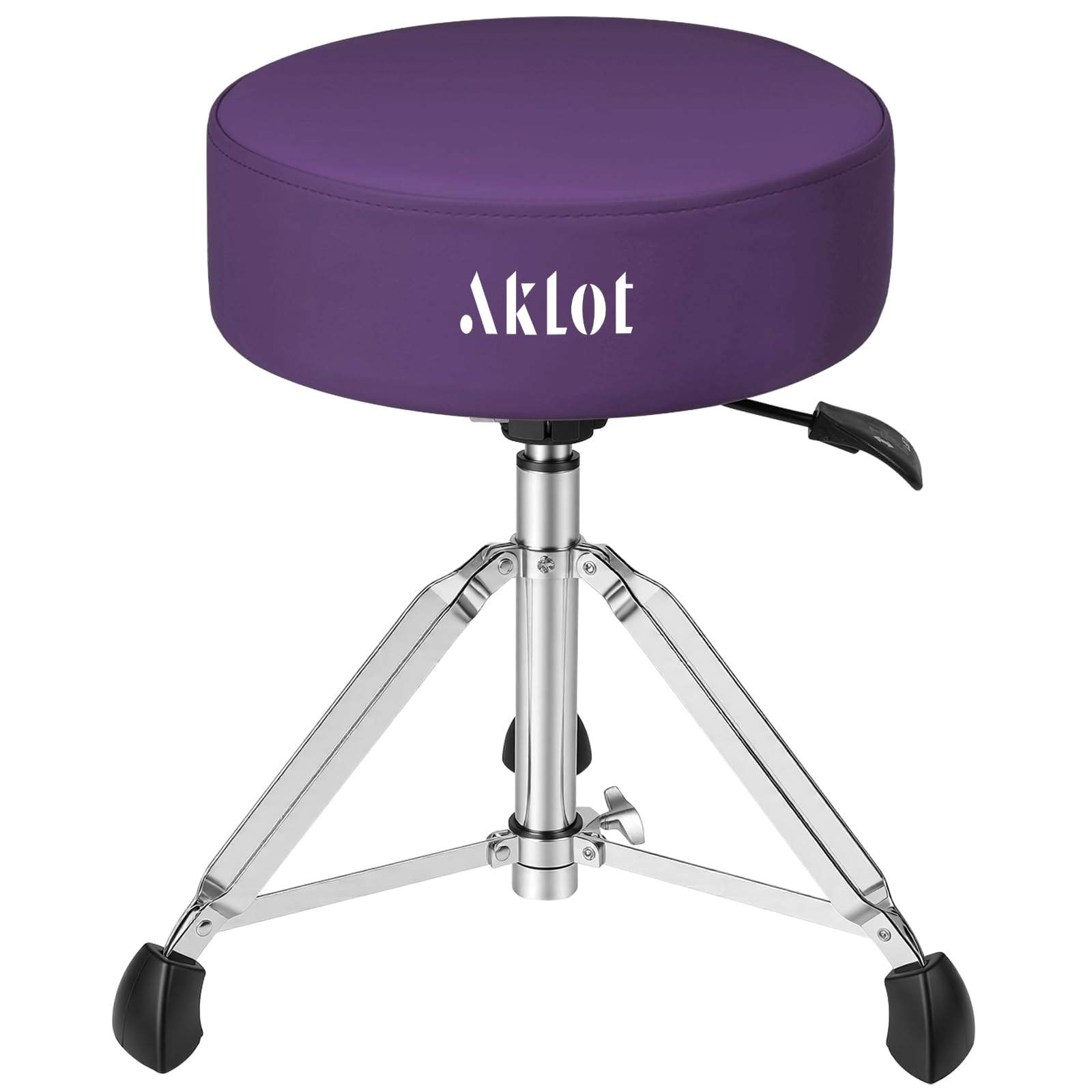 AKLOT Drum Throne, Hydraulic Round Drum Stool, 4.1in Memory Foam Seat, Adjustable Heavy Duty Chair 440 lbs Capacity for Adult Drummer Drum Set Practice, Recording and Live Performance Purple