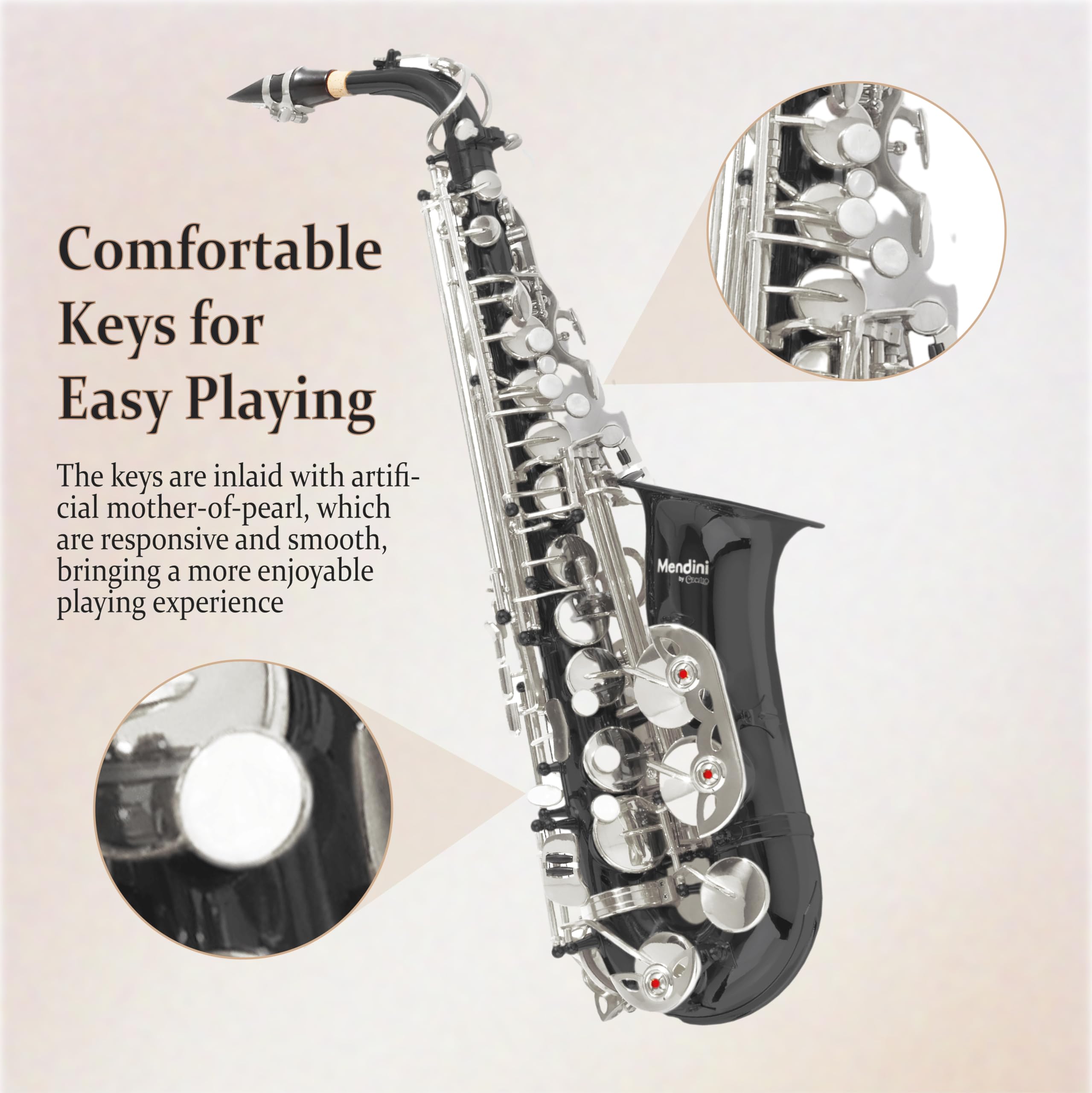 Mendini By Cecilio Eb Alto Saxophone, Purple Gold E Flat Alto Saxophone for Beginners Students Musicians with Case,10 Reeds, Mouthpiece, Tuner, Neck Strap, Cleaning Cloth & Rod, Gloves, Lesson Book
