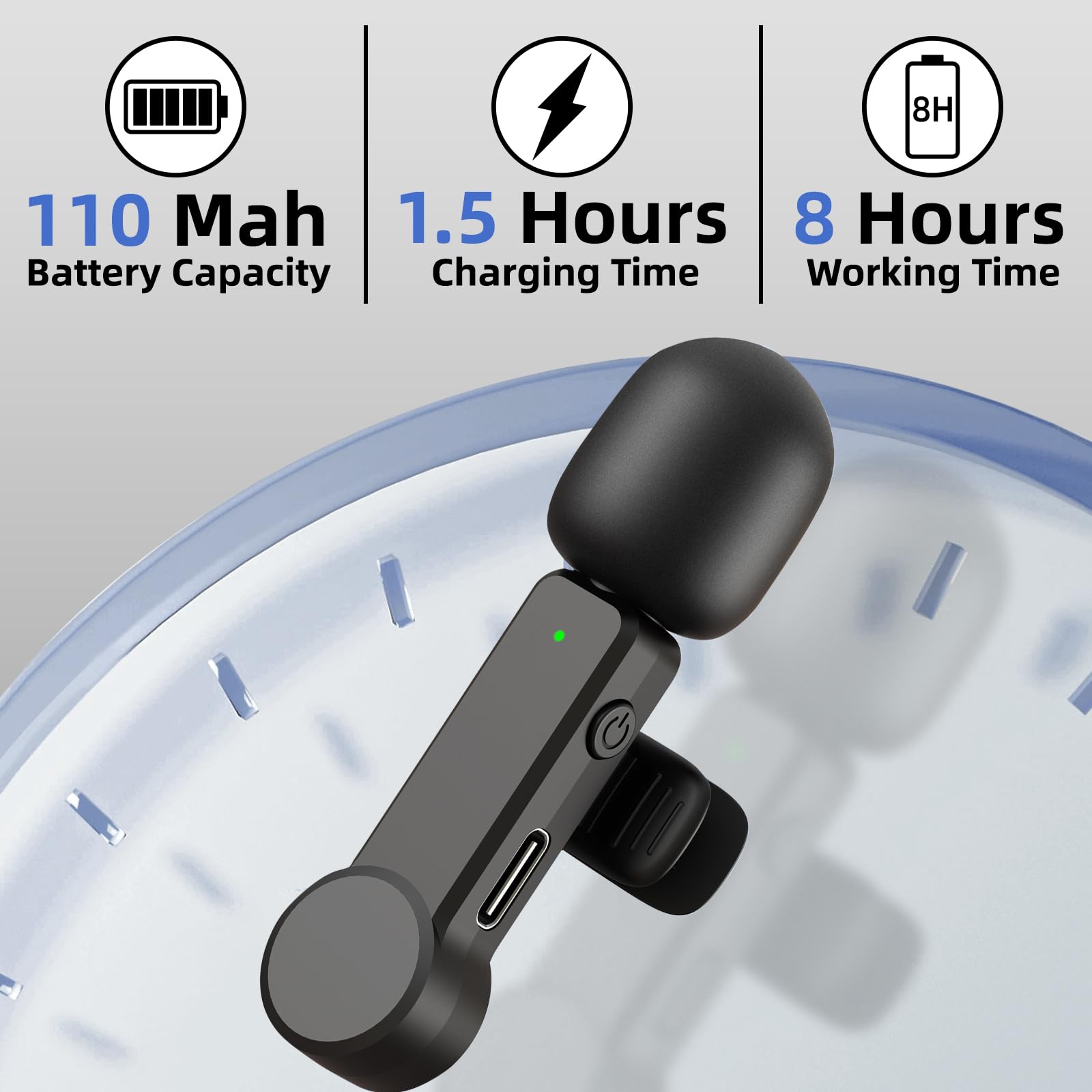 NPTCL Wireless Mini Microphone for iPhone PC, USB Type C Lavalier Lapel Mic