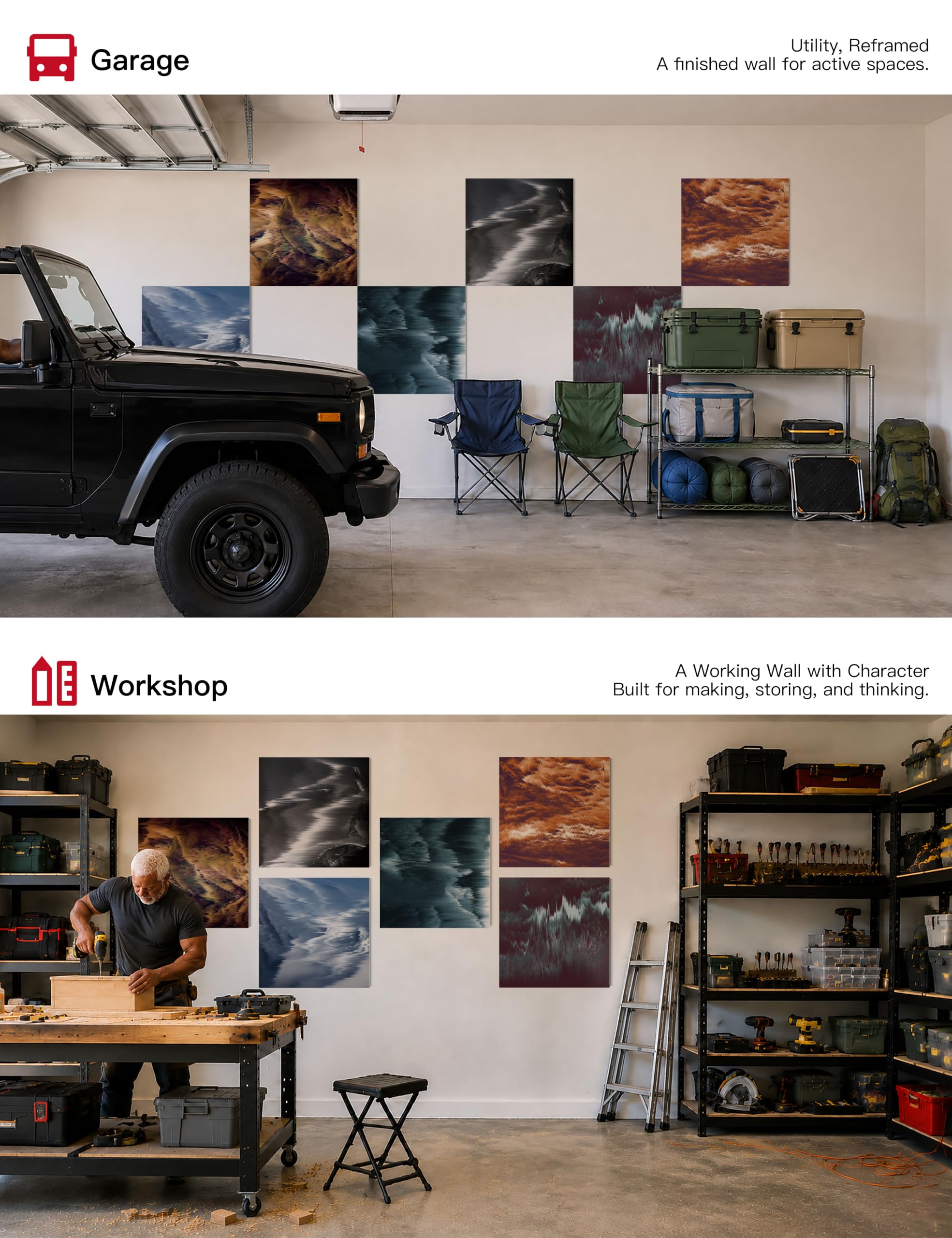 Acoustic Panels for Walls, Art Panels, Sound Absorbing, 23.62 x 23.62 In