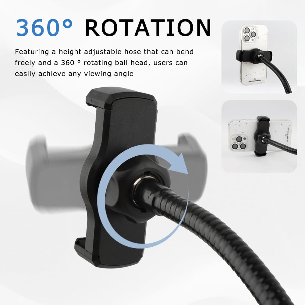 Mic Stand Phone Holder,11.81″ Long Flexible Gooseneck Arm