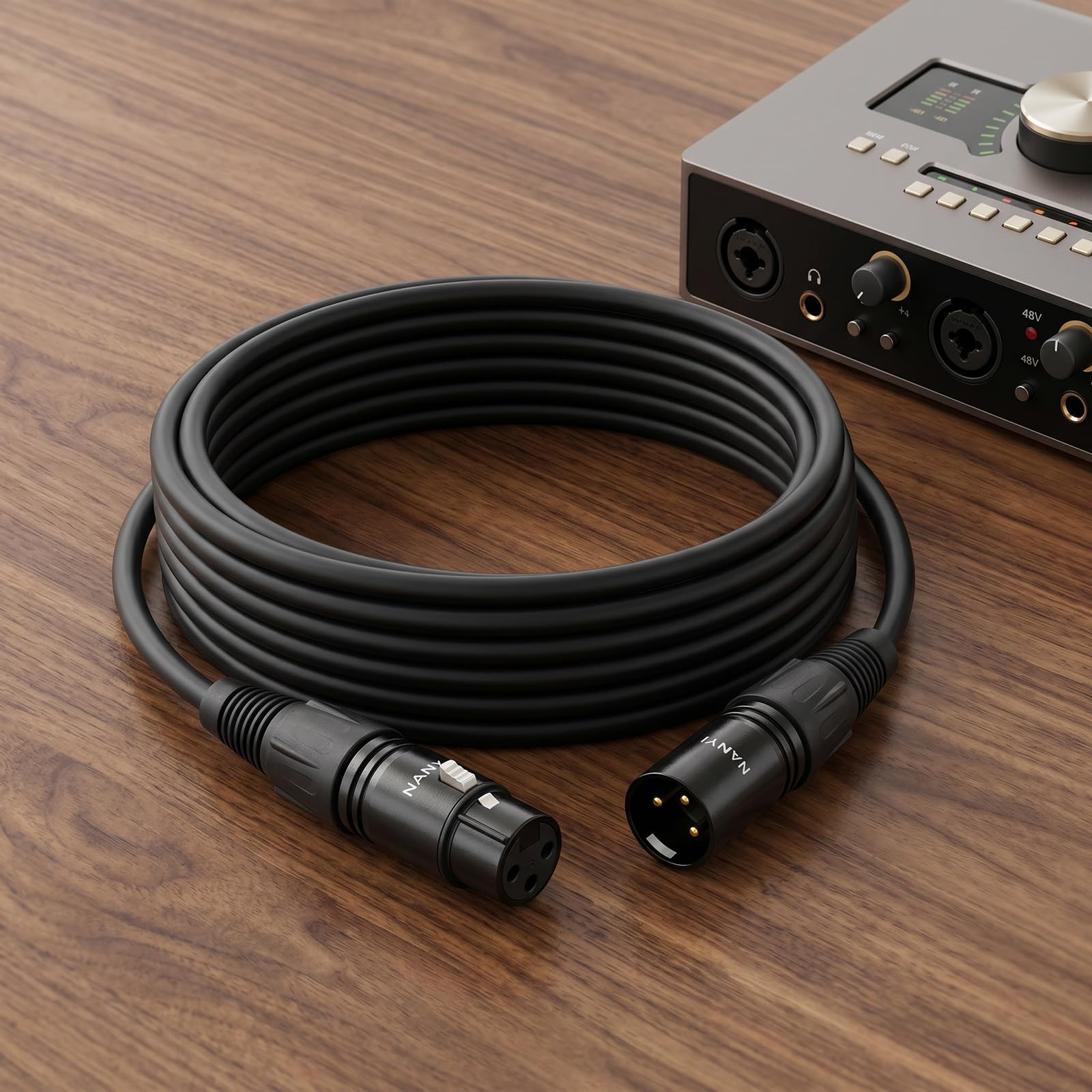 NANYI XLR Male to Female Microphone Cable, 3-Pin, DMX Patch Cord, 16ft