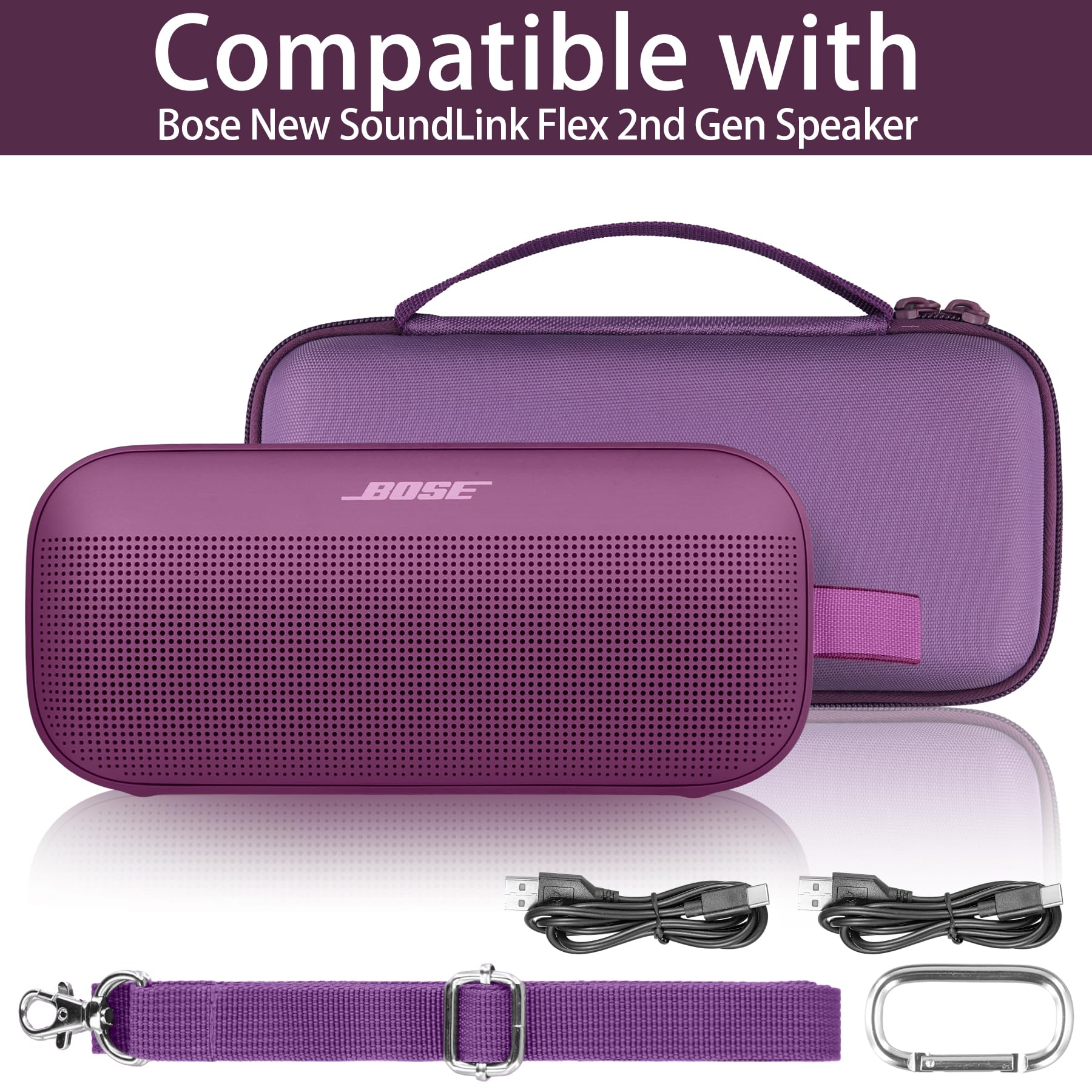 co2CREA Hard Case for Bose SoundLink Flex 2nd Gen Speaker, Rosewood Mauve