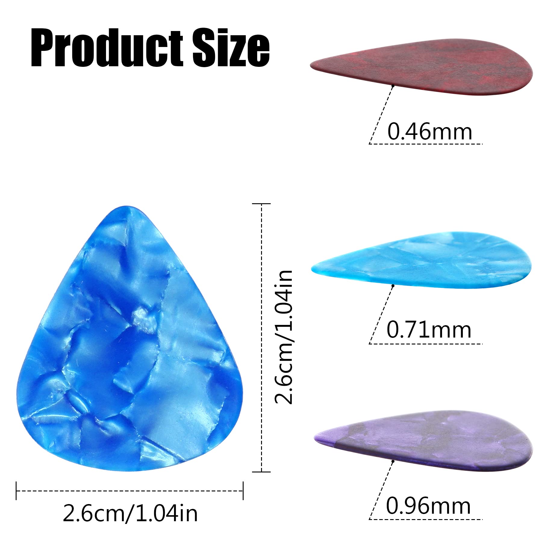 AUGSHY Guitar Picks Sampler Value Pack Includes Thin Medium & Heavy Gauges (90 Mixedcolor)