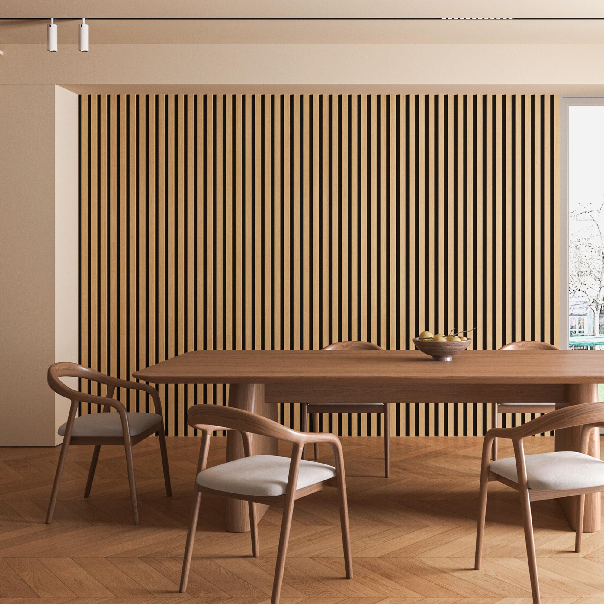 Art3d Acoustic Wood Slat Panels 94.5″x24″, 2-Pack, 31sq.ft, Teak