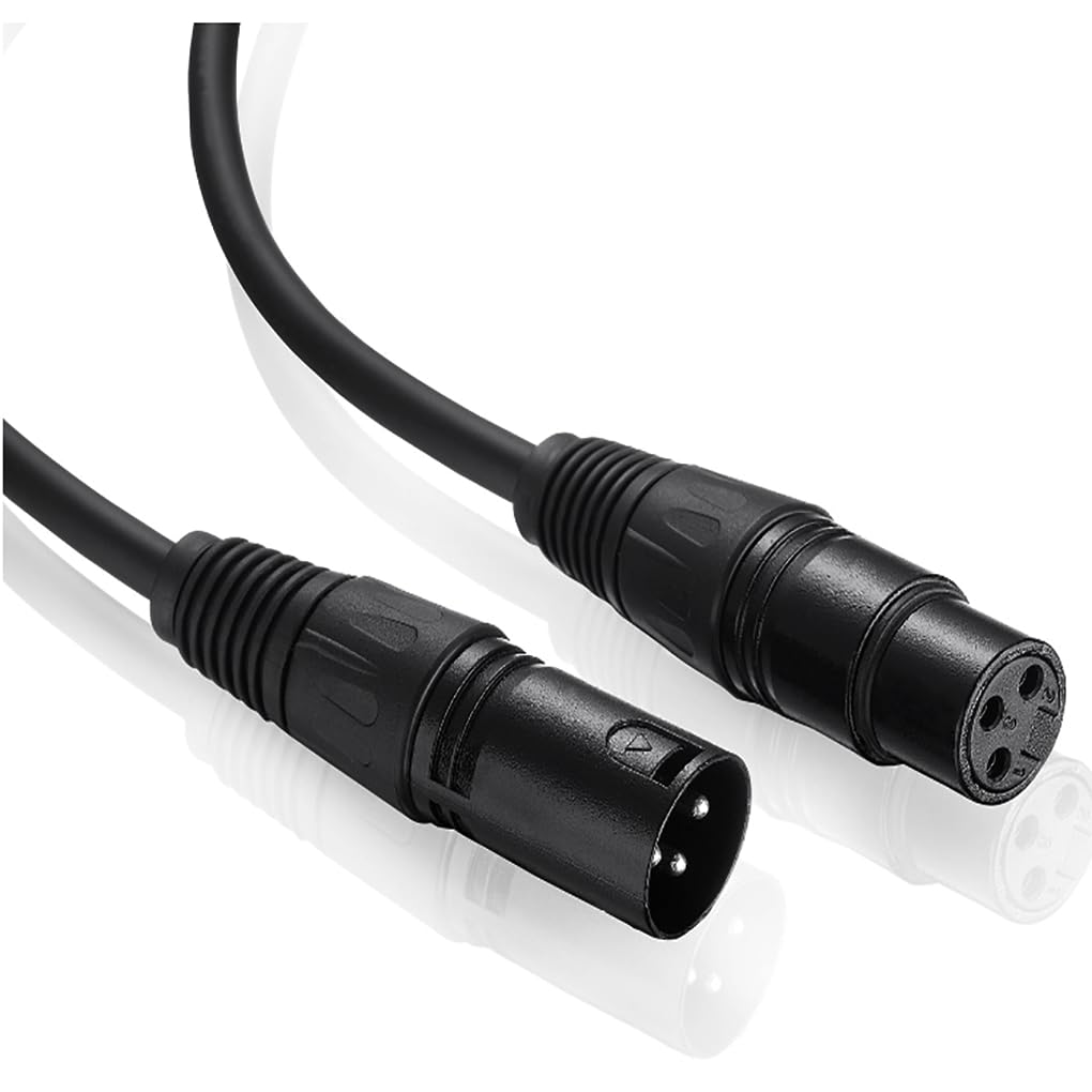 wonsung 4PCS 1m DMX Cables 512 XLR Cable 3.2ft 3 Pin True Male to Female for Microphone Stage Lights