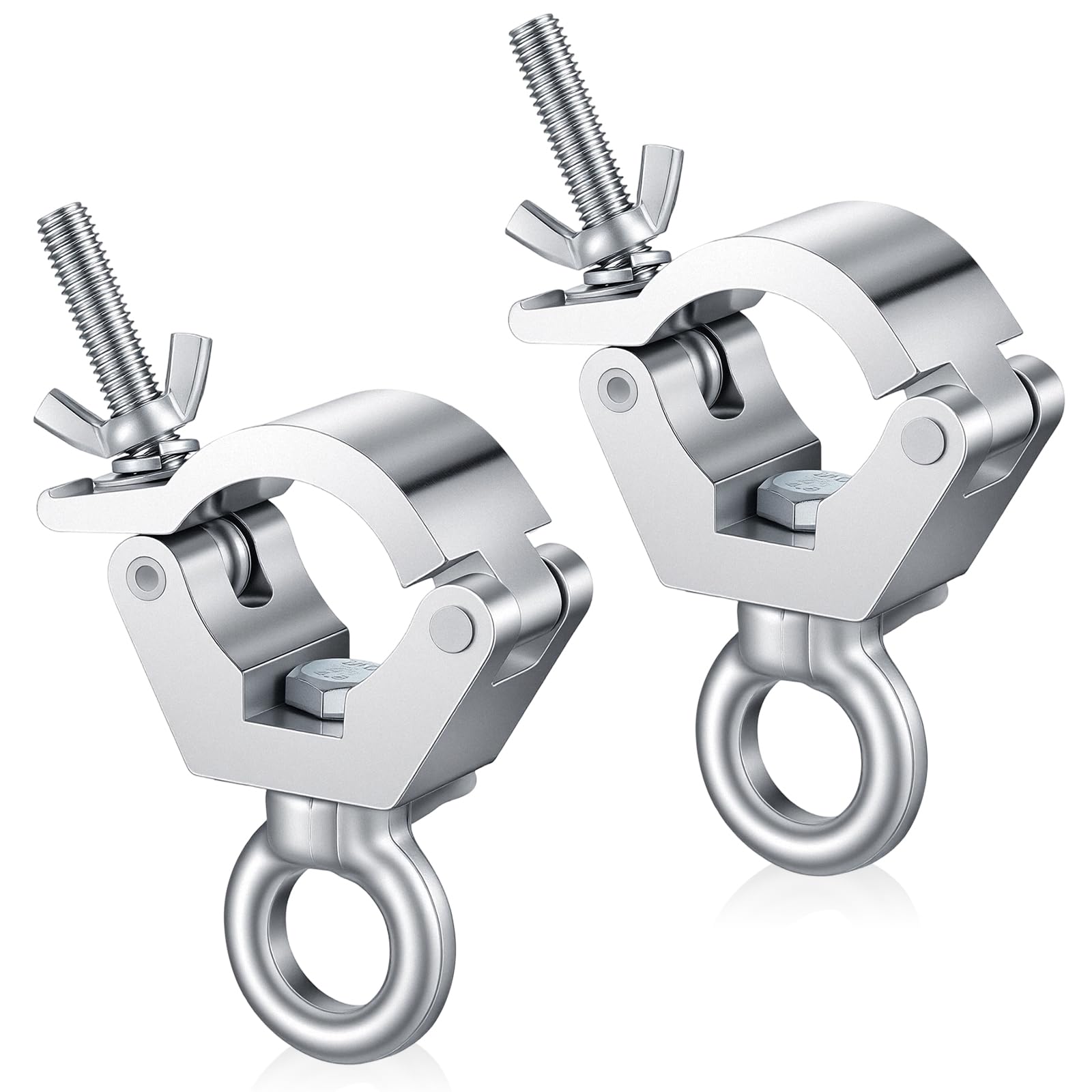 Pelopy 2 Pcs 1.25″ Truss Clamp with Eye Bolt for 32-35mm Truss Tube, Silver
