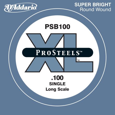 D’Addario PSB100 ProSteels Bass Guitar Single String, Long Scale, .100