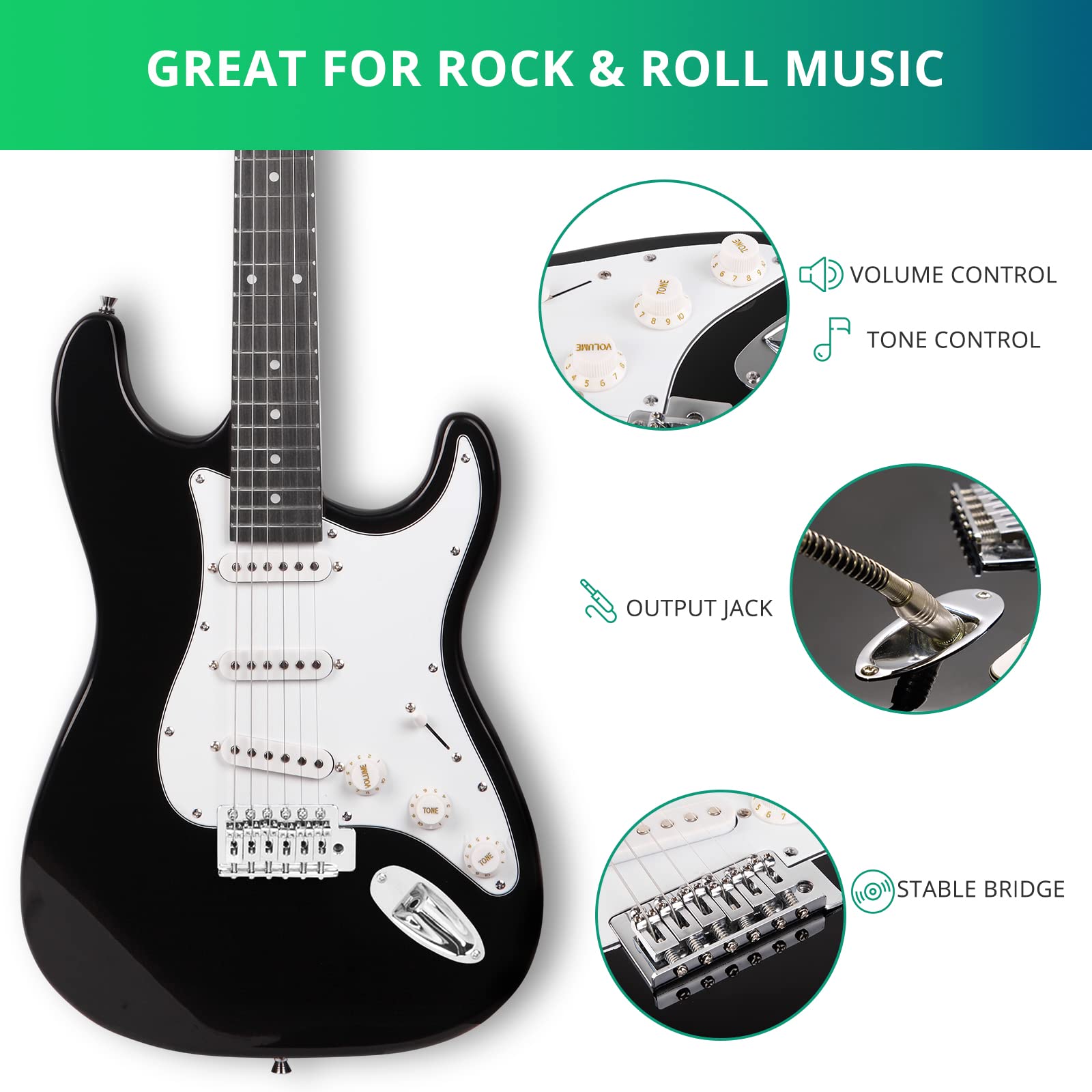 Ktaxon 39 Inch Electric Guitar Solid Body Beginner Kit with Gig Bag Red