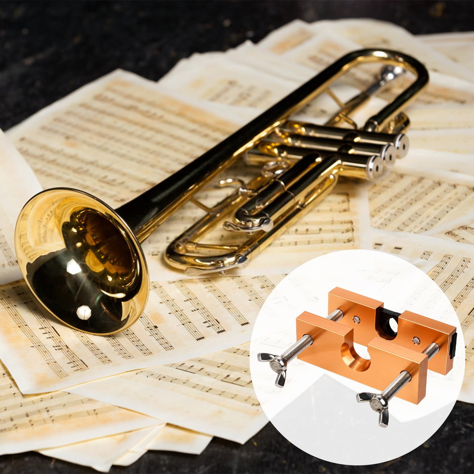 Noamus Trumpet Mouthpiece Puller Tool, Adjustable Rose Gold Mouthpiece Remover, Professional Aluminium Trombone Horn Repair Tools for Brass Wind Instruments Trombone Horn Care