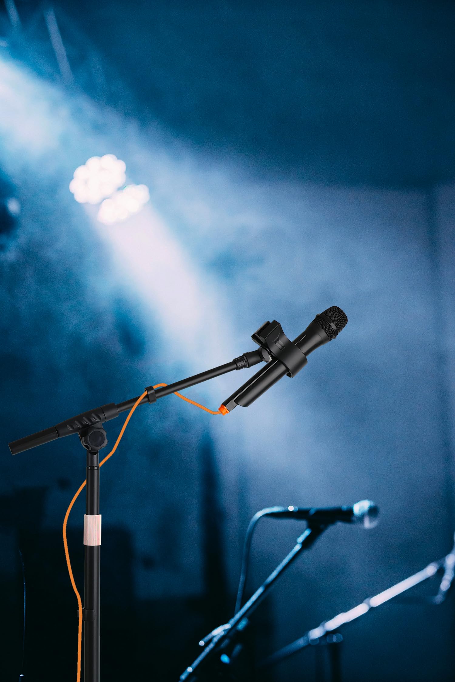 Mic Stand Floor with Boom Arm Microphone Stand with Heavy Weighted Base, Adjustable Height 25″ to 69″, Music Stand with Mic Holder, Cable Clips for Performance, Podcast, Recording Studio, Karaoke