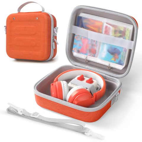 Piaclen Travel Case Compatible with Yoto Mini (2024 Edition), Case with Adjustable Shoulder Strap, Fits Mini Player, Headphones Up to 120 Card Holder for YOTO Cards (Blue)