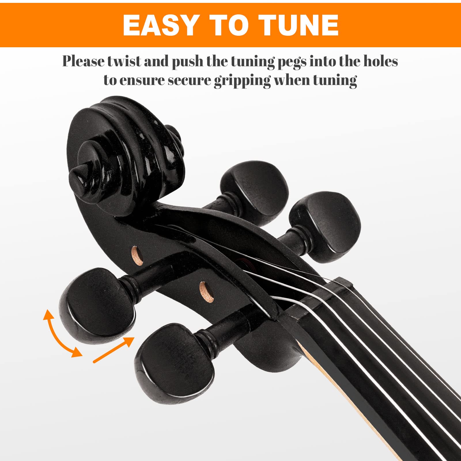 Vangoa Electric Violin 4/4 Full Size Silent Electronic Violin Fiddle, Black