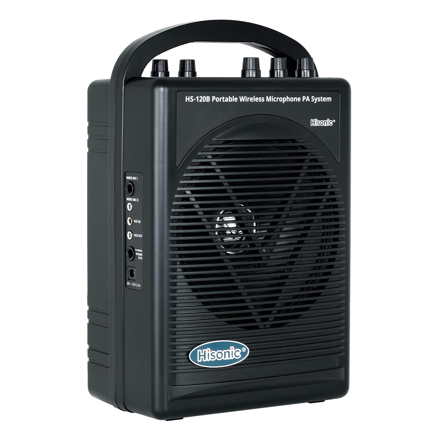 Hisonic HS120B Rechargeable & Portable PA (Public Address) System with Built-in UHF Wireless Microphone (1 Handheld +1 Belt-Pack)
