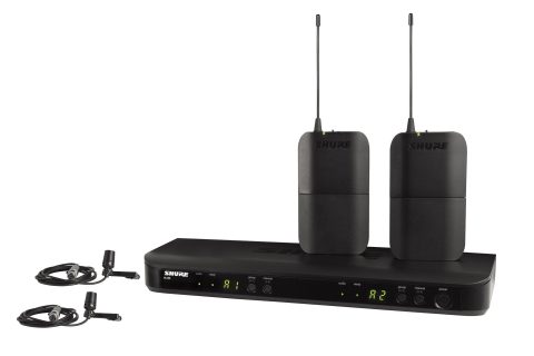 Shure BLX188/CVL UHF Wireless Microphone System – Perfect for Interviews, Presentations, Theater – 14-Hour Battery Life, 300 ft Range | Includes (2) Lavalier Mics, Dual Channel Receiver | J10 Band