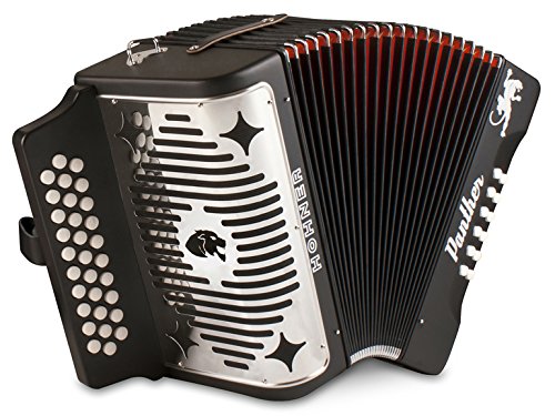Hohner Panther Diatonic Accordion – Keys F/Bb/Eb Bundle with Gig Bag and Austin Bazaar Polishing Cloth