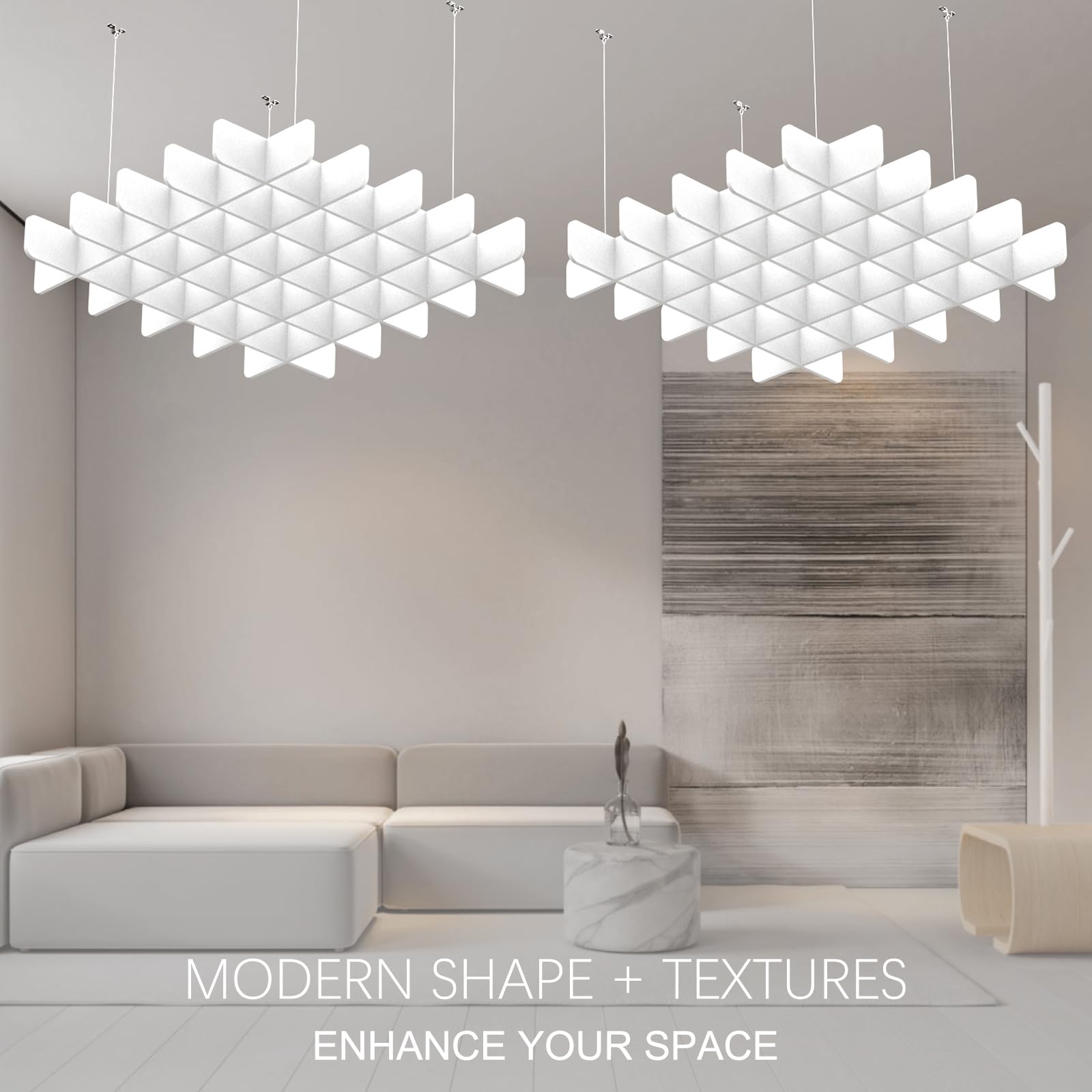 Acoustic Ceiling Panels Sound Absorbing Panels, Square White