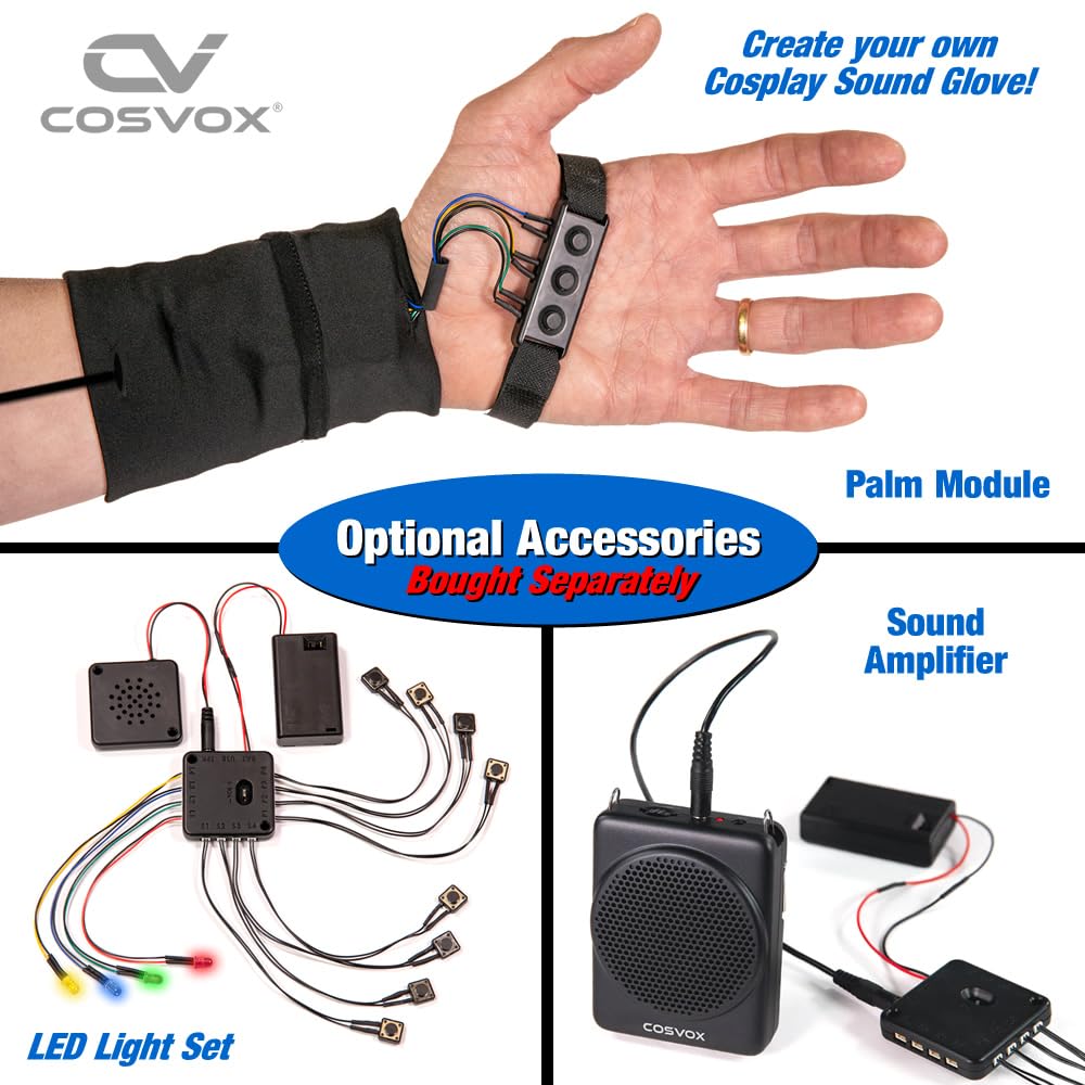 COSVOX Cosplay Sound Effects Module. DIY Audio MP3 Sound Chip with 4 Push Buttons, 8MB Memory. Add Sound Effects or Music to Your Cosplay Costume Accessories, Crafts, Props and Replicas.