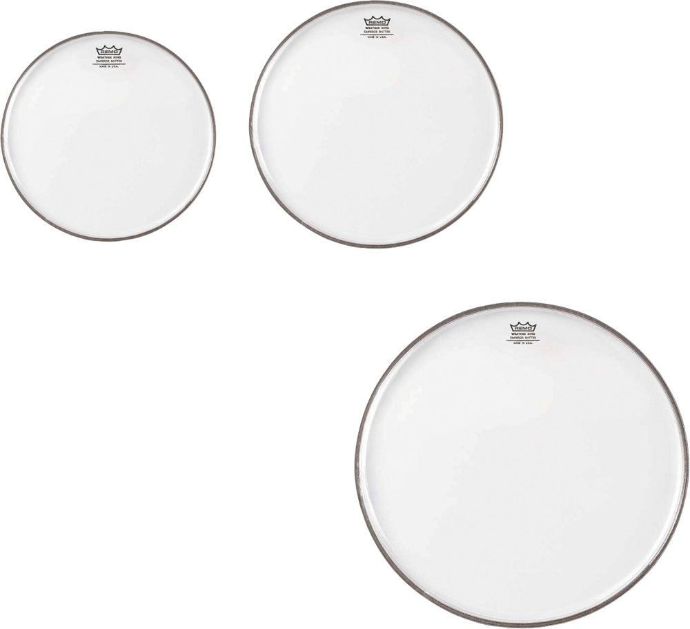 Remo PP-1420-BE Emperor Clear Tom Drumhead Pack – 10″, 12″ & 16″