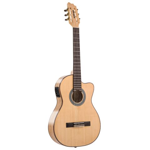 SONICAKE 39″ Acoustic Electric Crossover Guitar, Nylon String, Natural