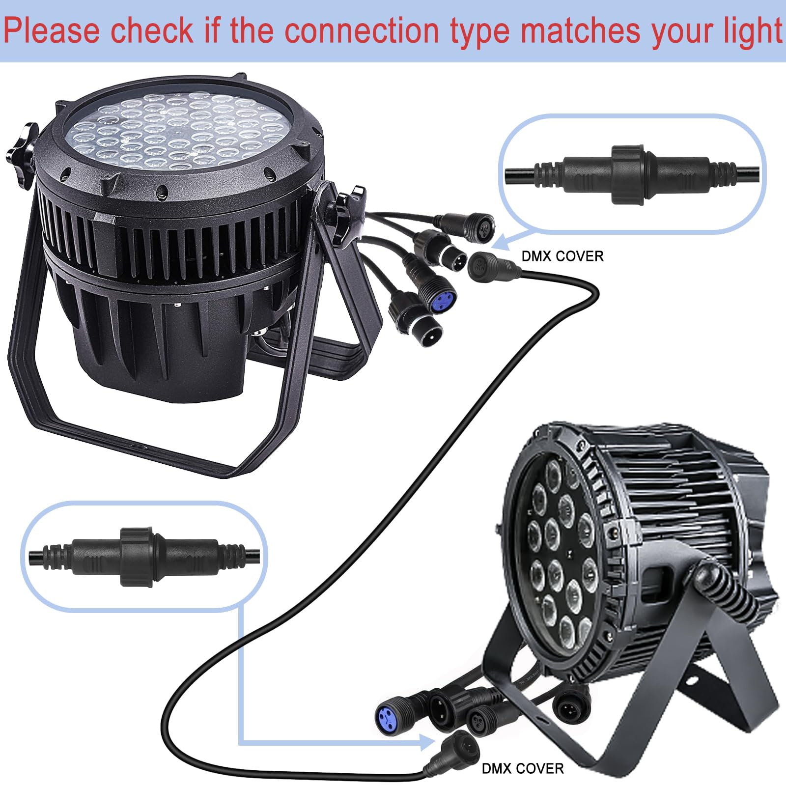 MAD OWL Waterproof DMX Cable XLR Connection Wire 5m 16.4ft IP65 Rated DMX Extension Cable, Outdoor DMX Cable Connector for Stage Lights Hand in Hand 3 Pin DMX Terminator Plug Waterproof DMX Wire
